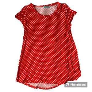 Chris & Carol Women's Red and White Polka Dot Tunic‎ sz M